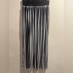 Nautical Vertical Stripe Maxi Skirt Navy and White